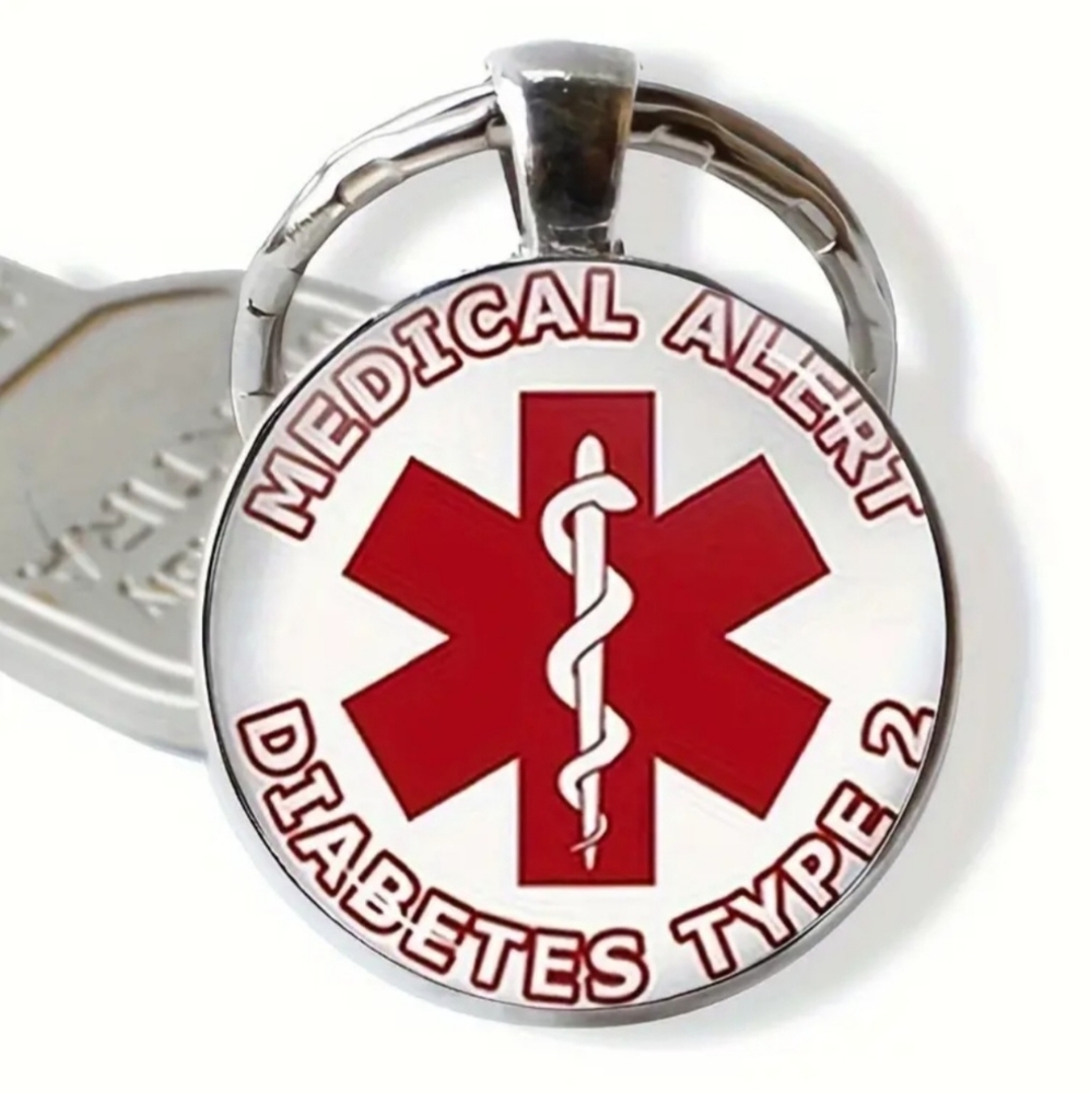MEDICAL ALERT KEY FOB FOR DIABETICS TYPE 2 NWOT